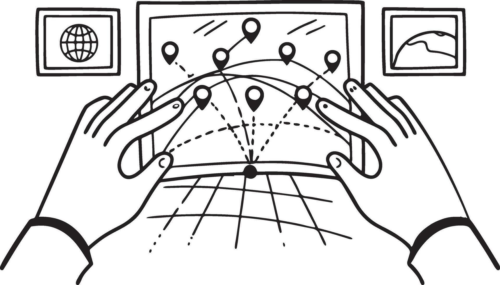 interactivo datos visualización interfaz con global red conexiones vector