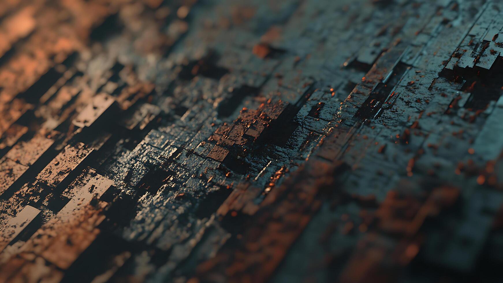 Abstract Dark Pattern with Copper and Teal Accents photo