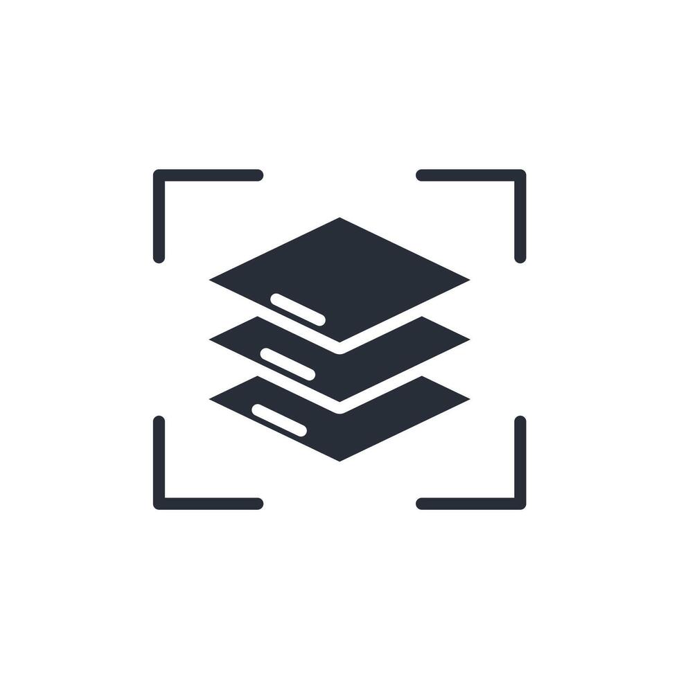 layers icons flat design vector