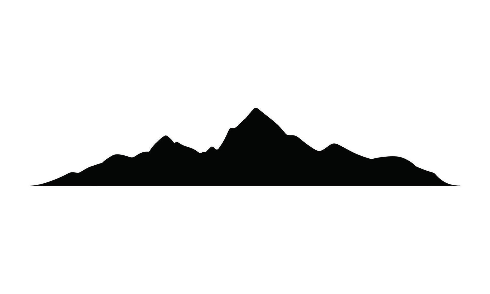 Black mountain landscape outline silhouette vector