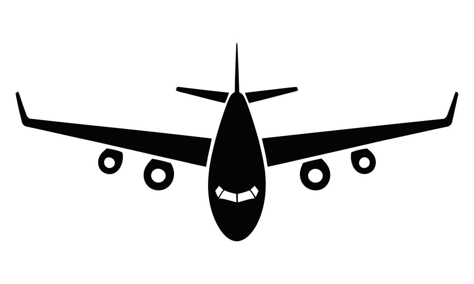Airplane flying through the sky silhouette vector
