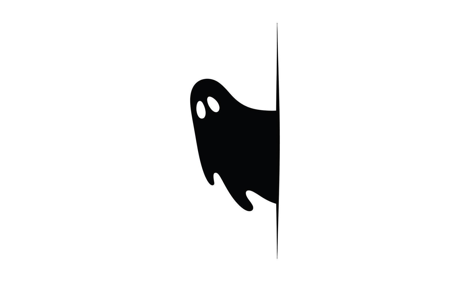 Friendly ghost character silhouette vector