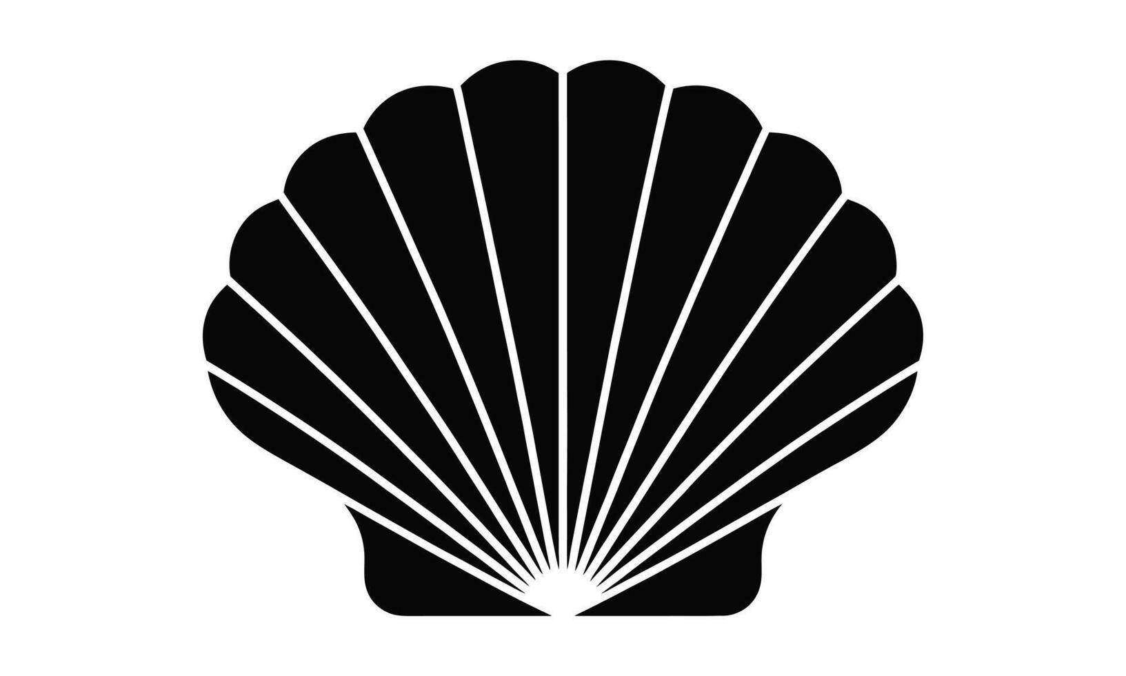 Ocean seashell outline silhouette vector