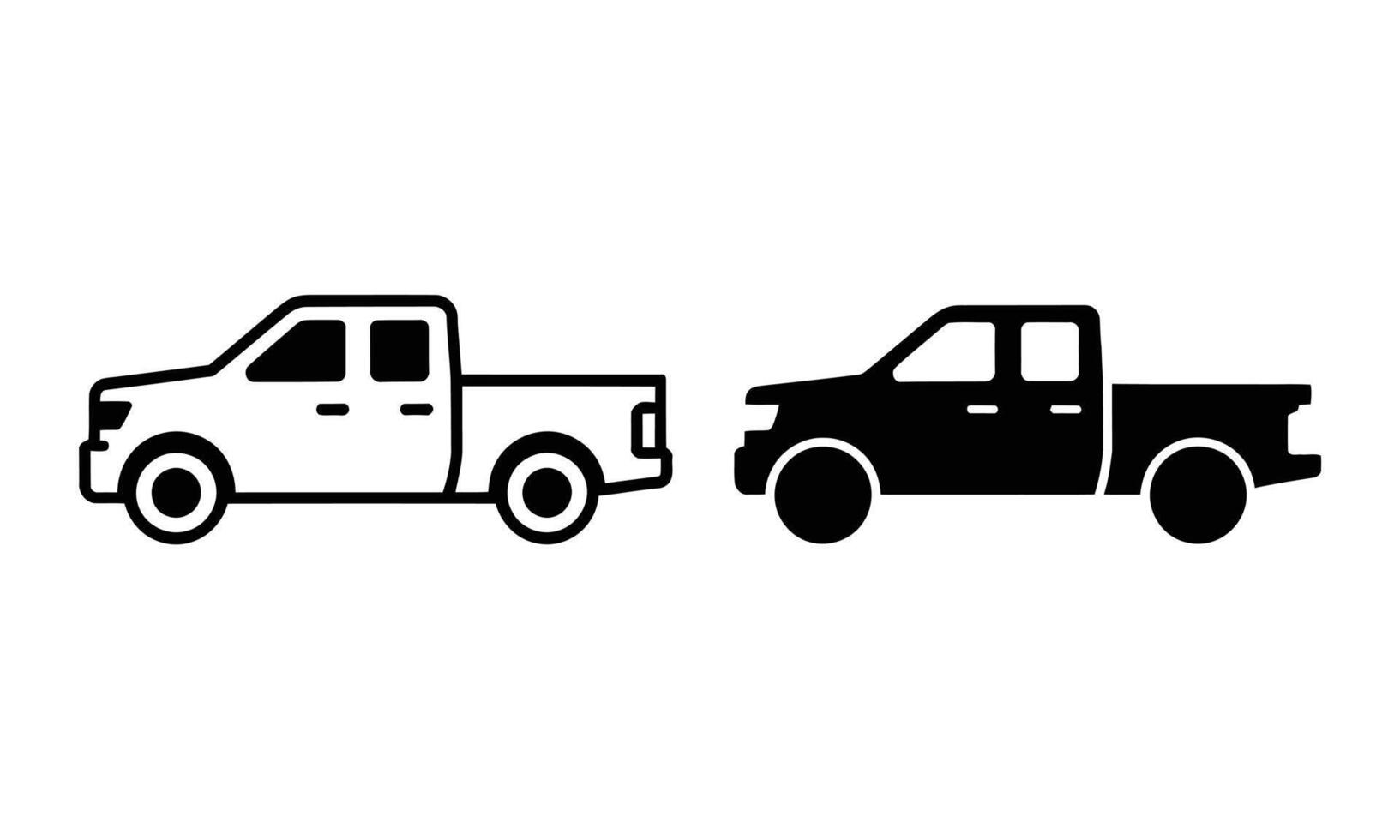 Pickup truck design silhouette vector
