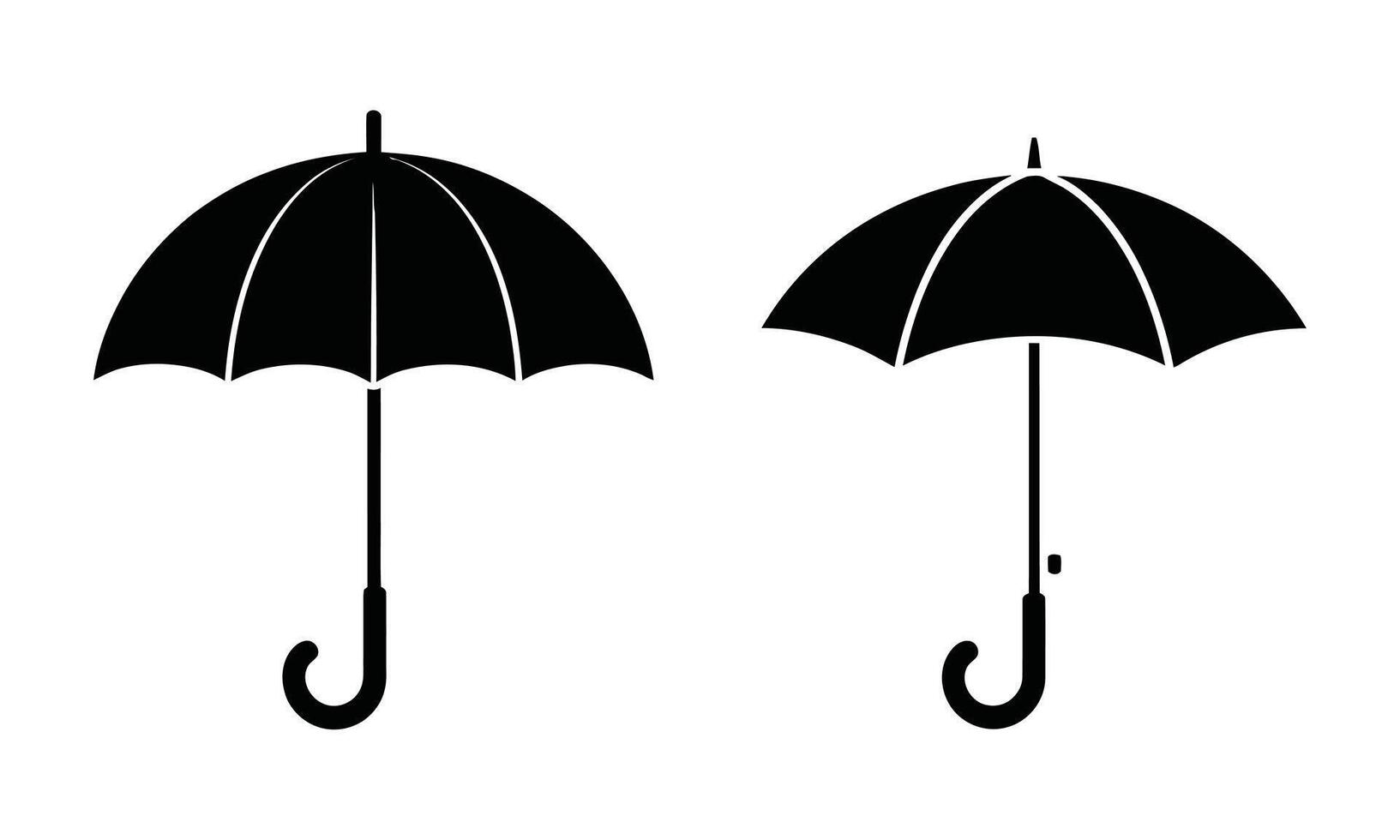 Collection of umbrella shapes silhouette vector