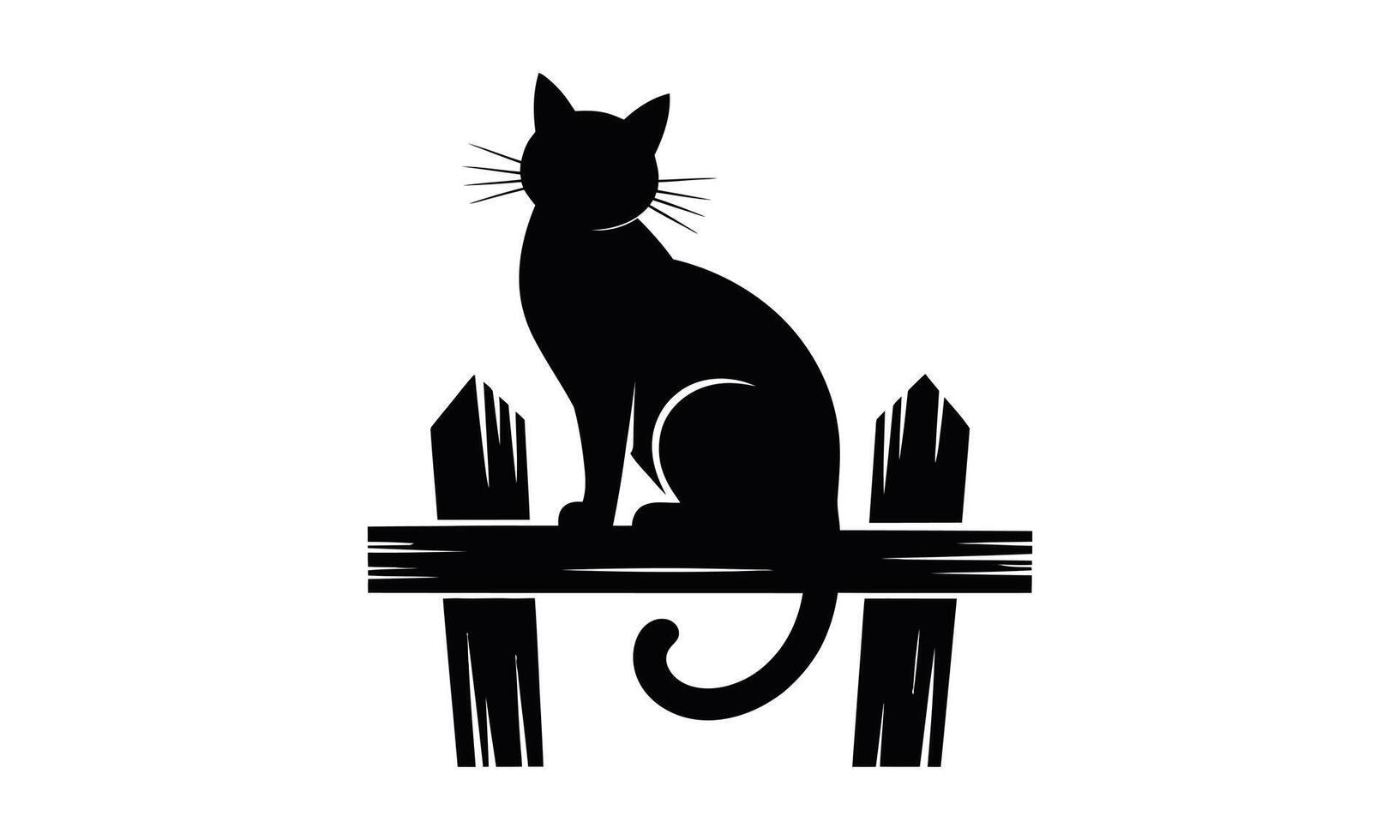 Stylized cat outline silhouette vector