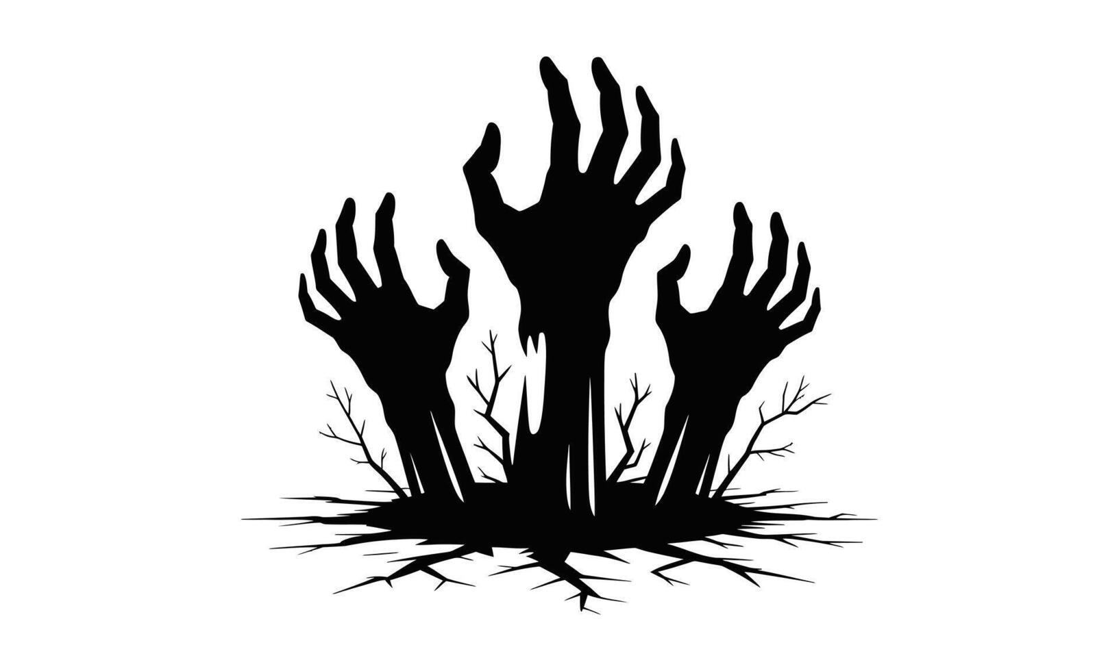 Graven hand graphic silhouette vector