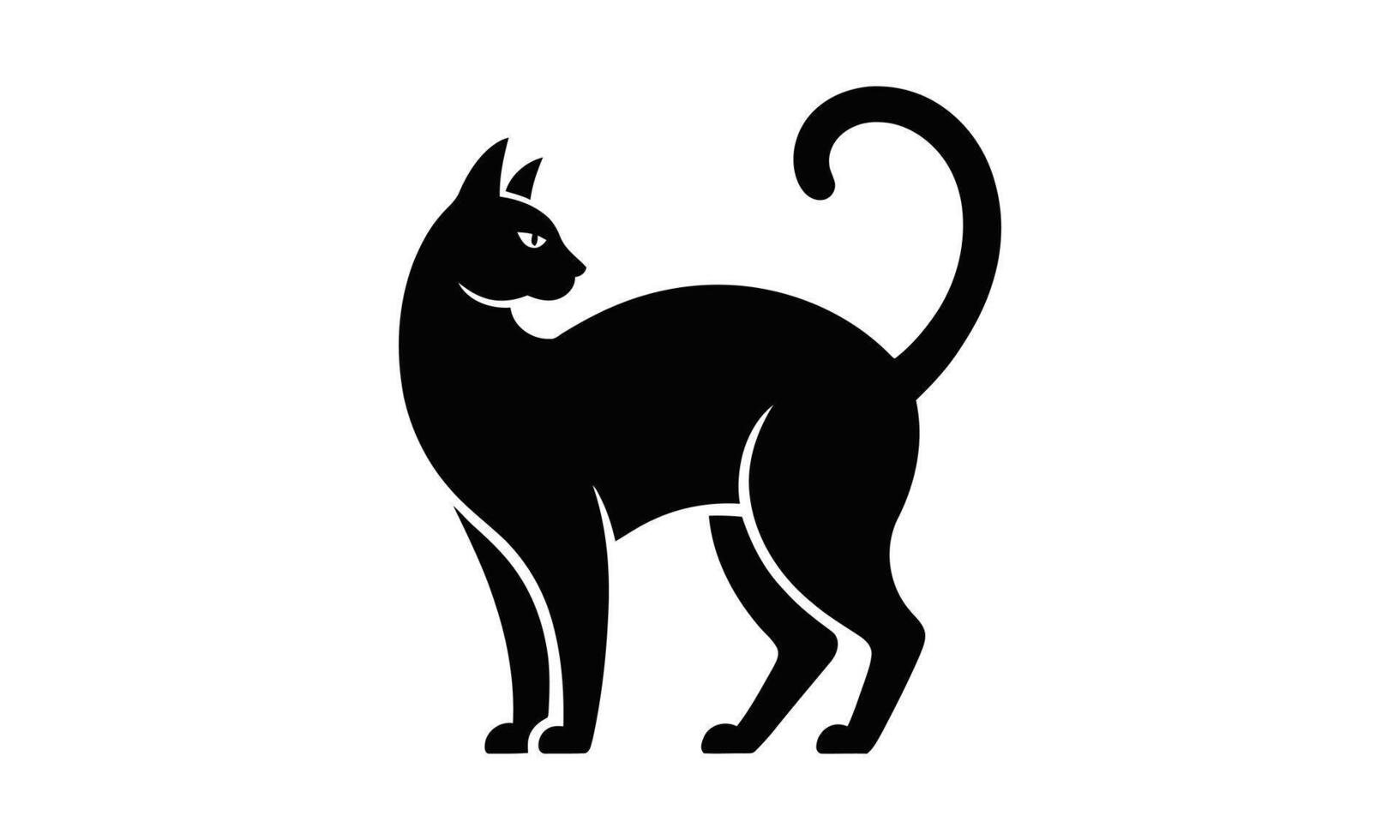 Stylized cat illustration silhouette vector