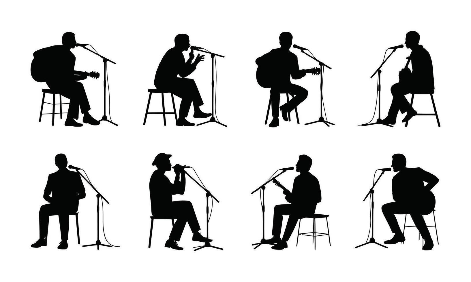 Podcast sound wave silhouette vector