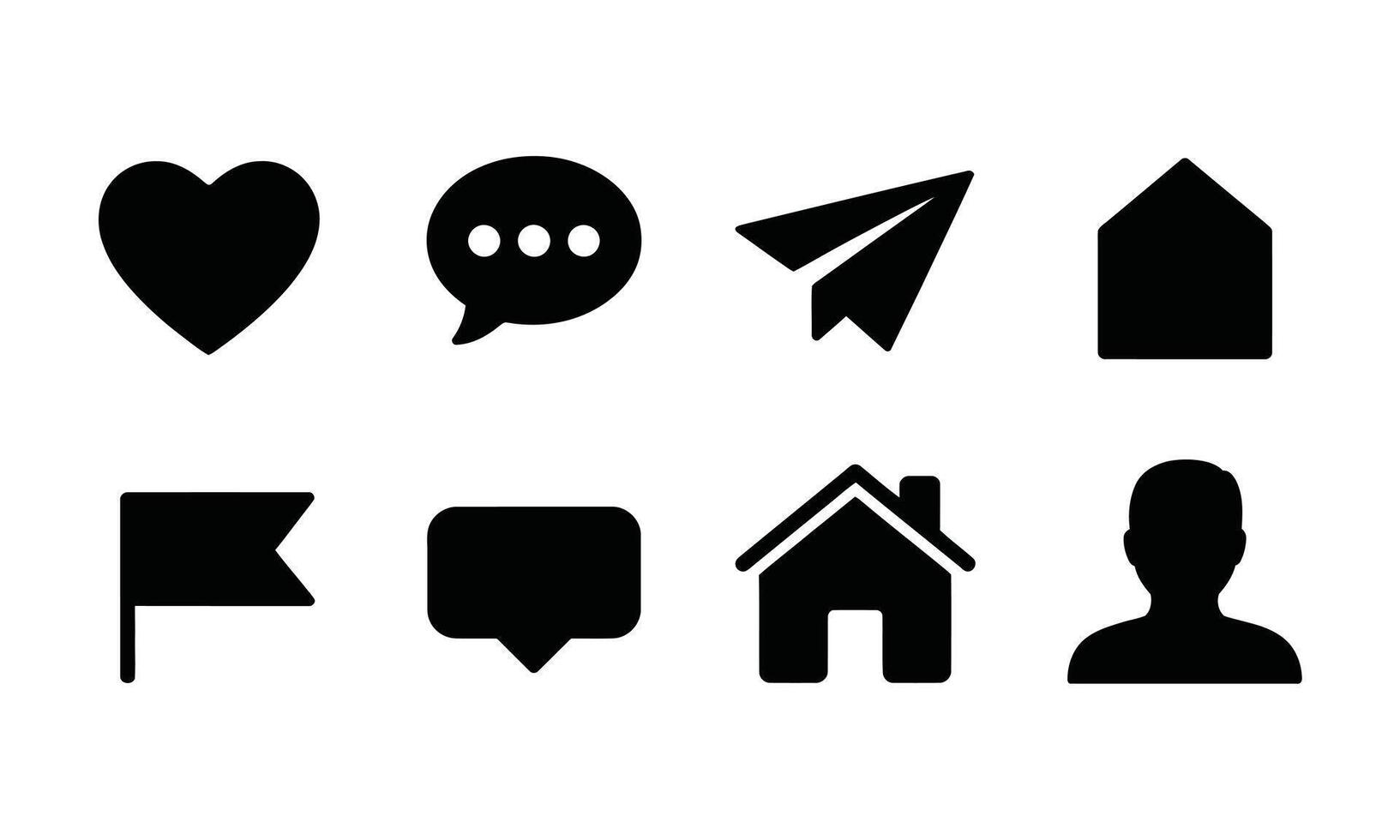 Social media icons set silhouette vector