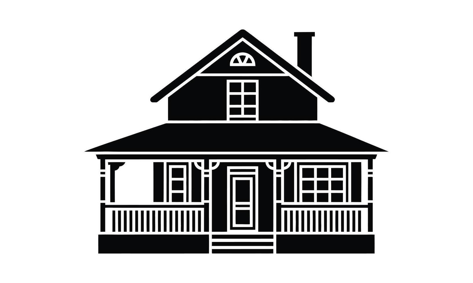 Simple house outline silhouette vector