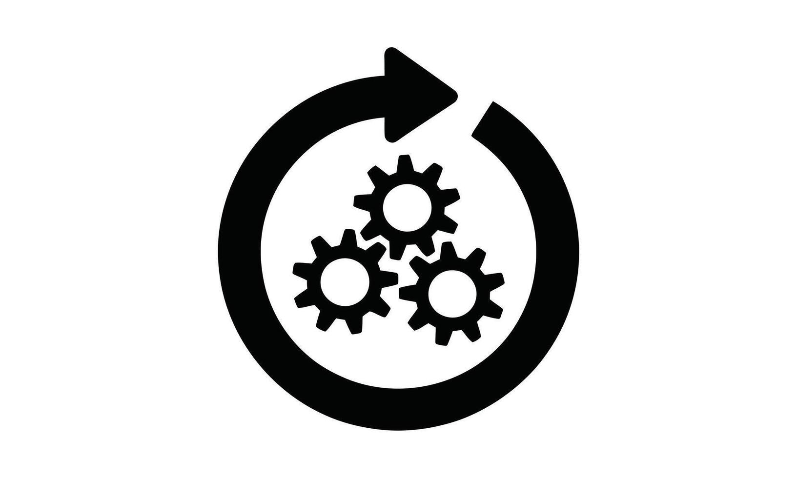 Business process flow icons set silhouette vector