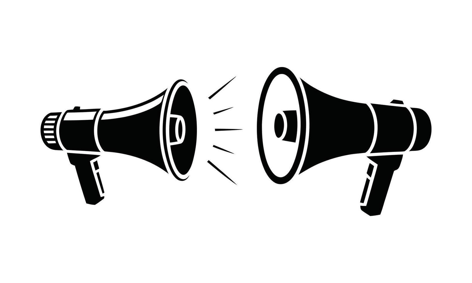 Megaphone announcement communication symbol silhouette vector