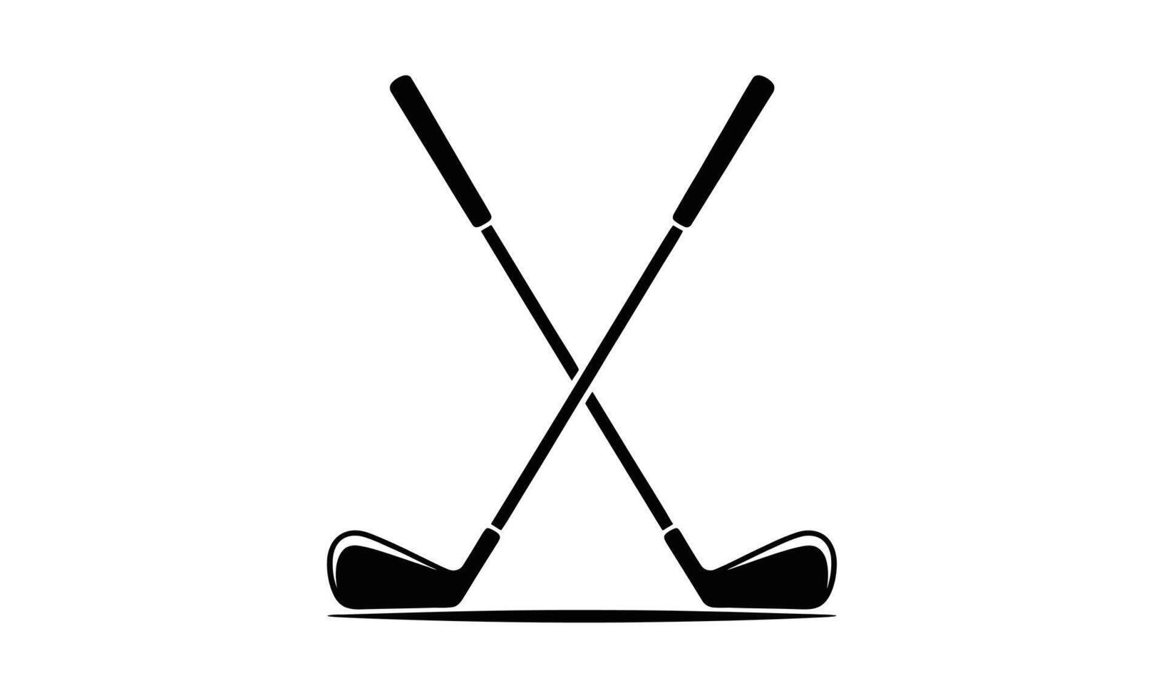 Two hockey sticks playing game silhouette vector
