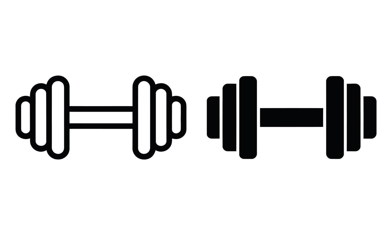 Fitness dumbbell silhouette vector