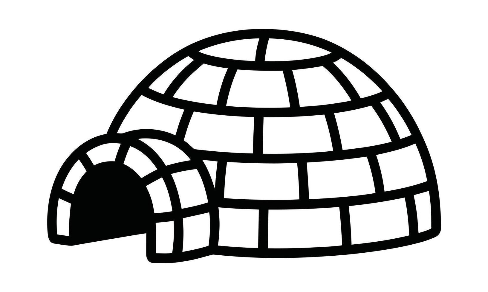 Winter igloo design silhouette vector