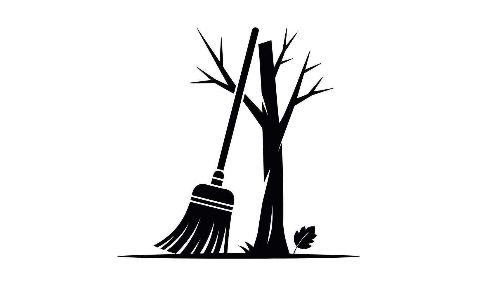 Witch brewing potion silhouette vector