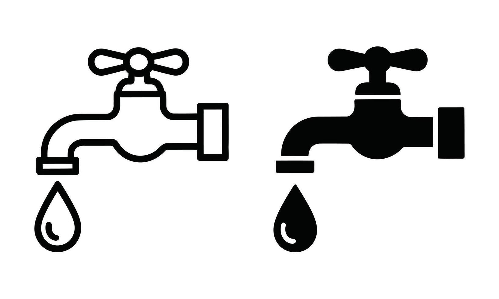 Water tap icon design silhouette vector