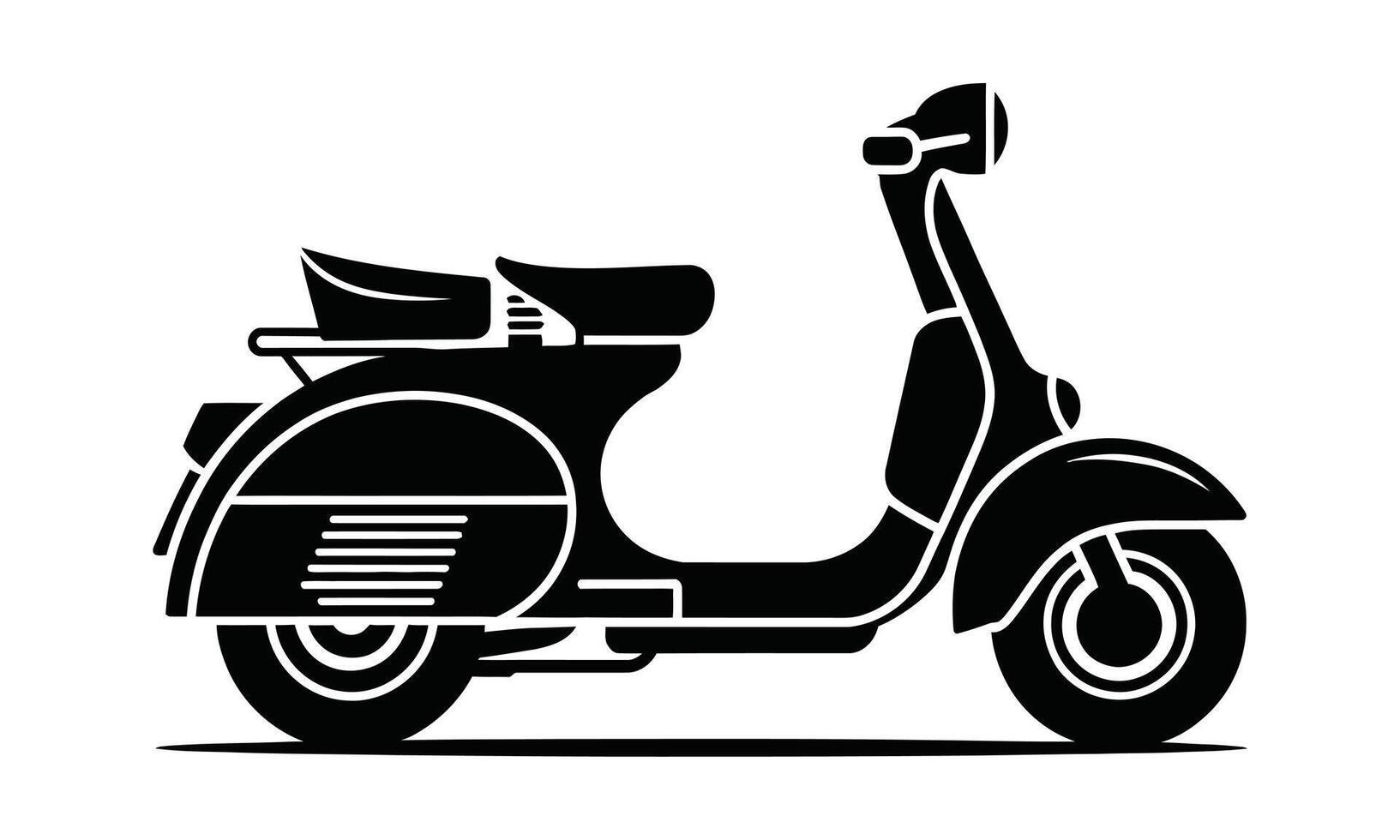 Urban scooter transportation silhouette vector