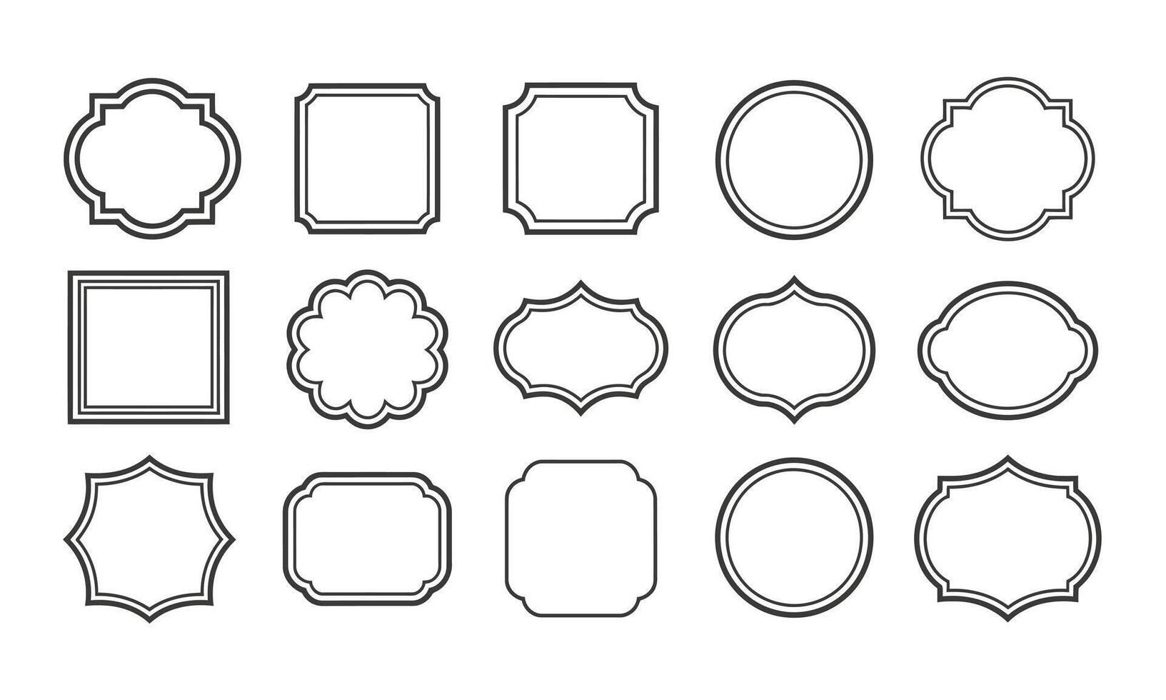 Retro vintage frame collection silhouette vector