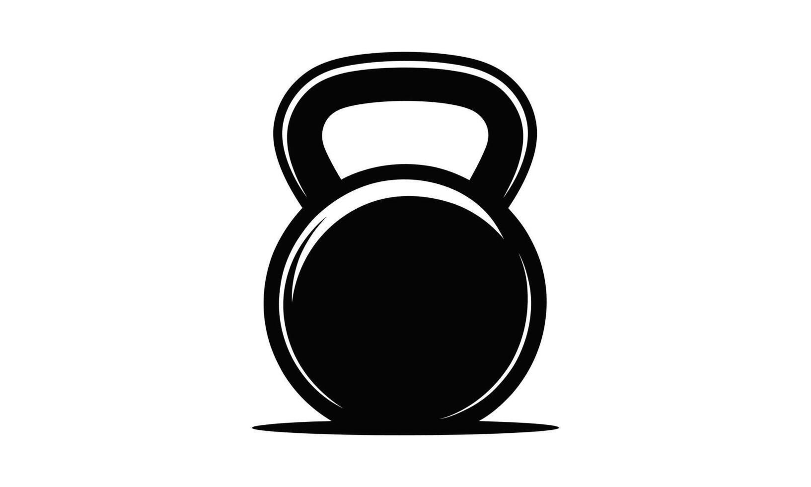 Kettlebell fitness equipment silhouette vector