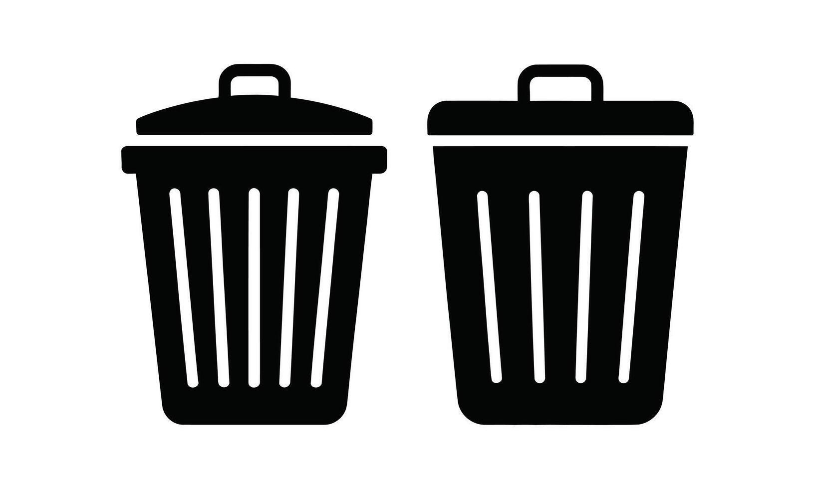 Simple trash can icon silhouette vector