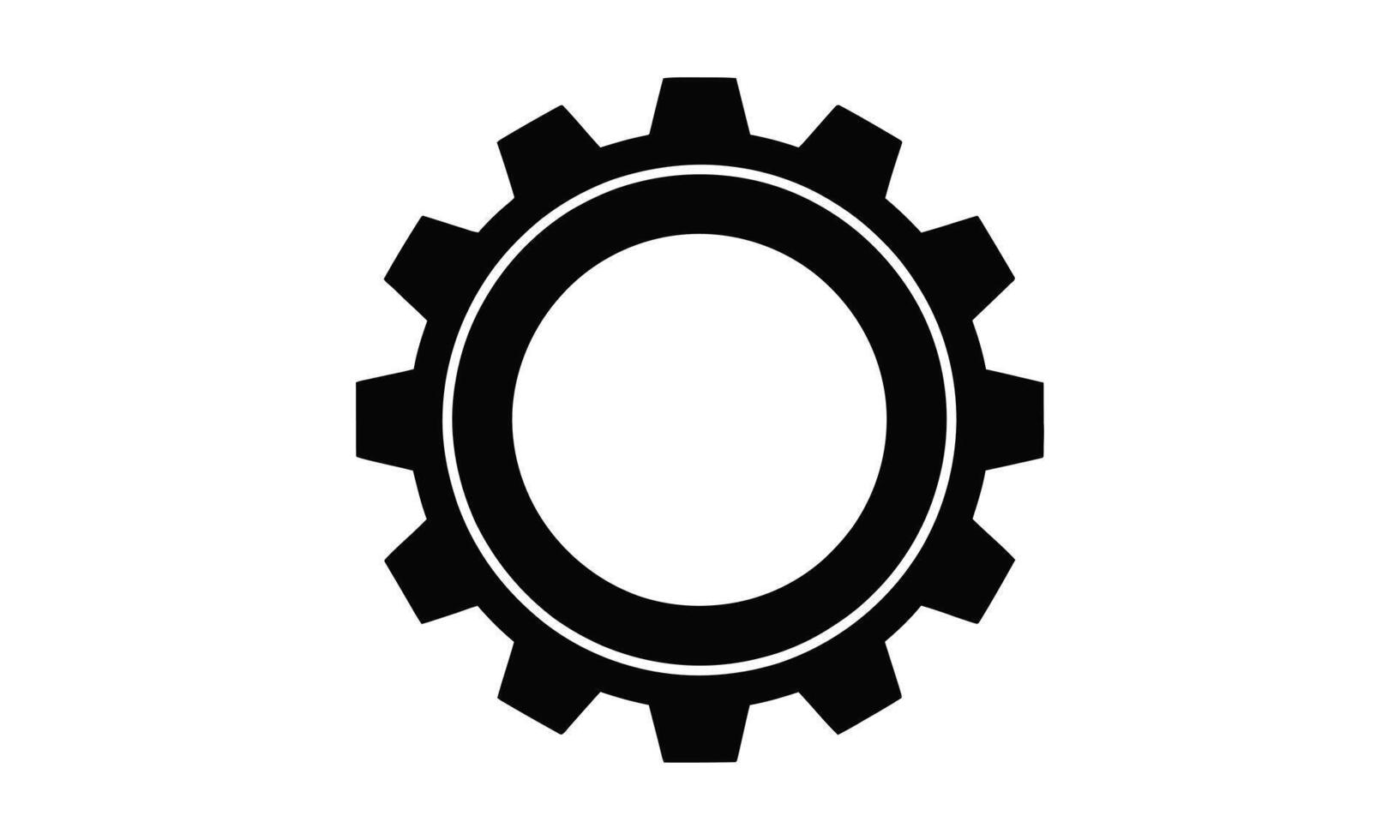 Gear cog configuration control icon silhouette vector