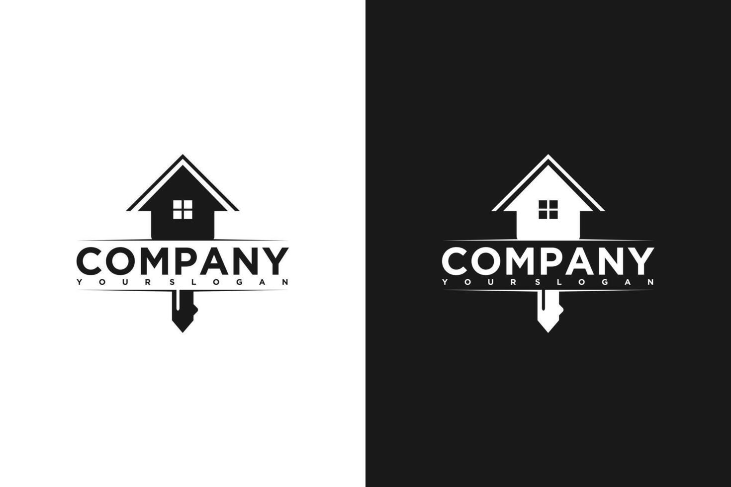 creative house rental logo with key concept, logo reference for your business vector
