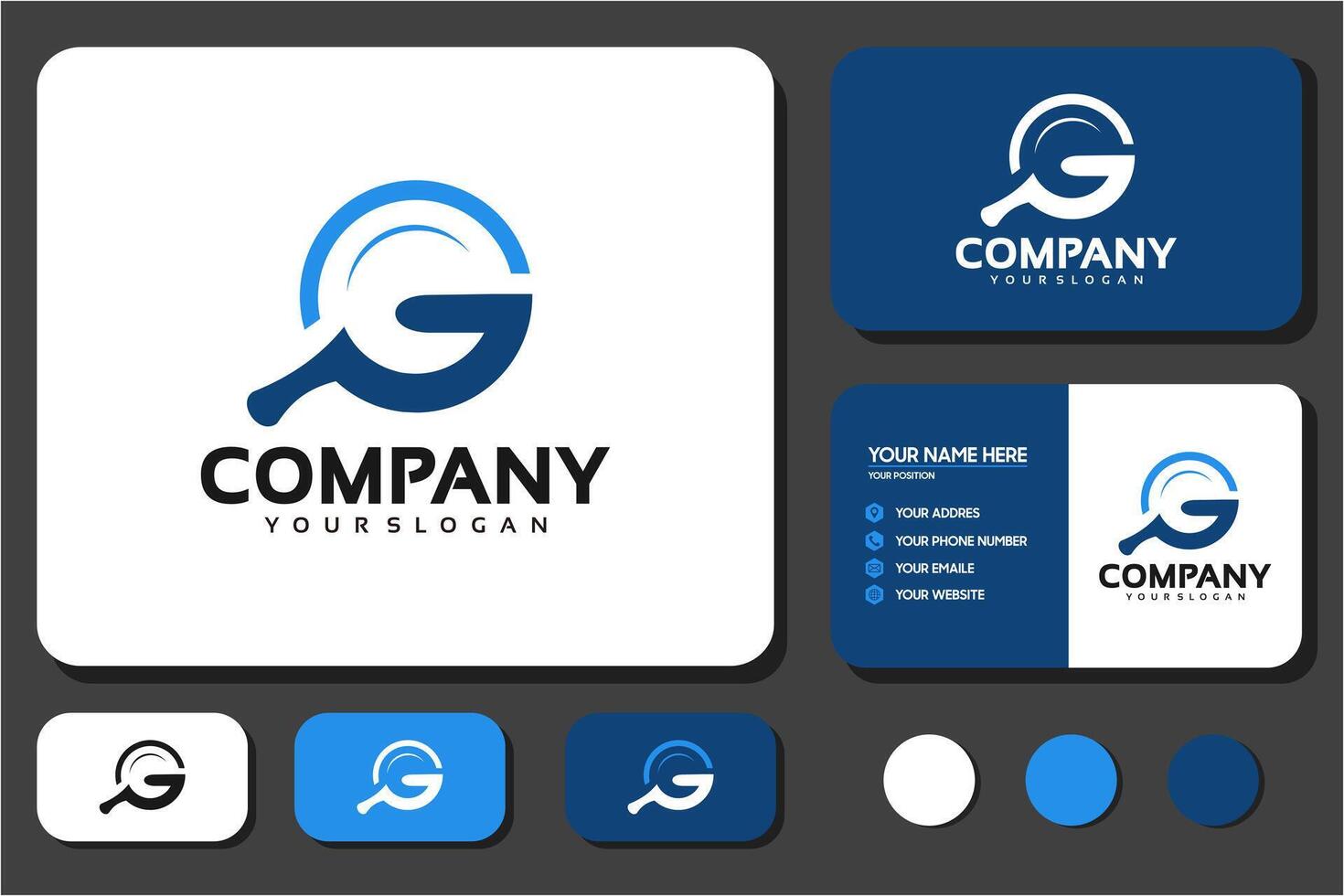 creative initials G logo with magnifying glass, logo reference for your business vector
