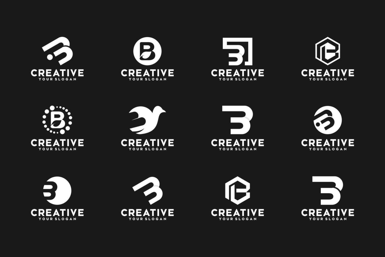 set of initial letter B, logo reference for starting your business vector