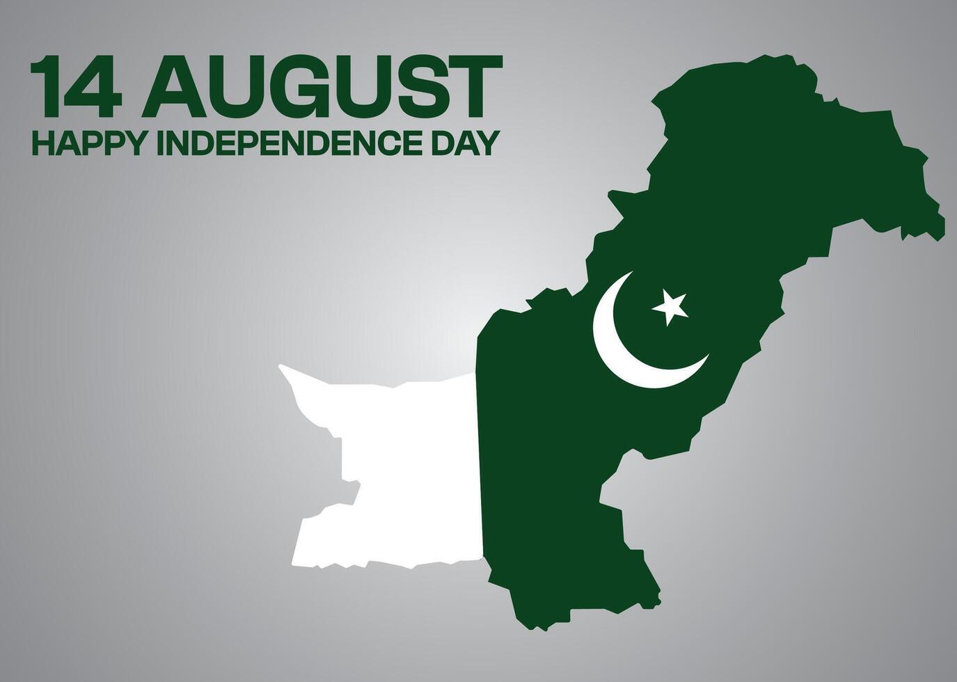 14 August Pakistan Independence Day Poster with Flag and Crescent Symbol vector