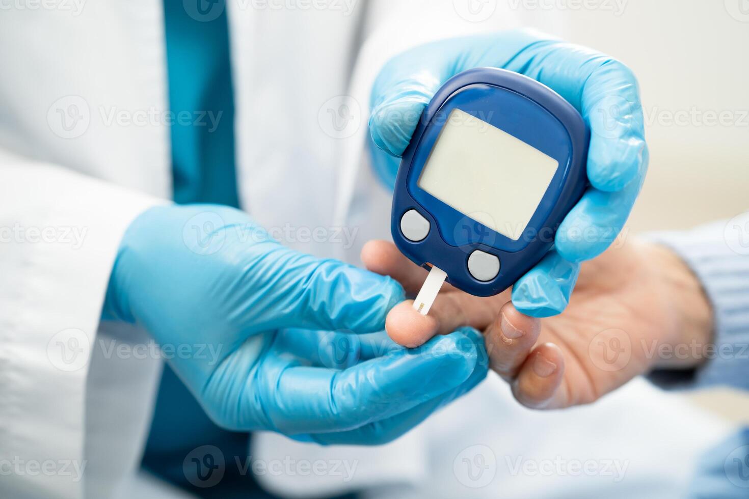 diabetes from finger blood sugar level finger lancet. photo