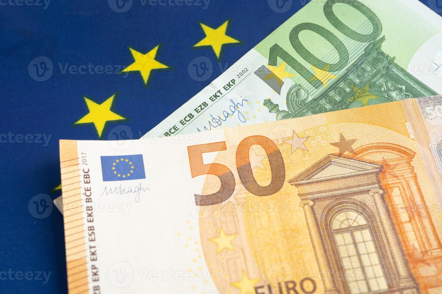 Euro banknote Europe money, economy finance exchange trade investment. photo