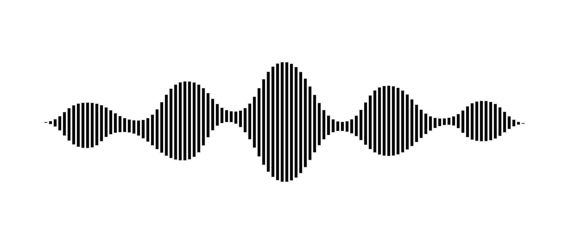 Sound linear wave on white background, AI voice assistant visualization, Sound wave equalizer, illustration vector