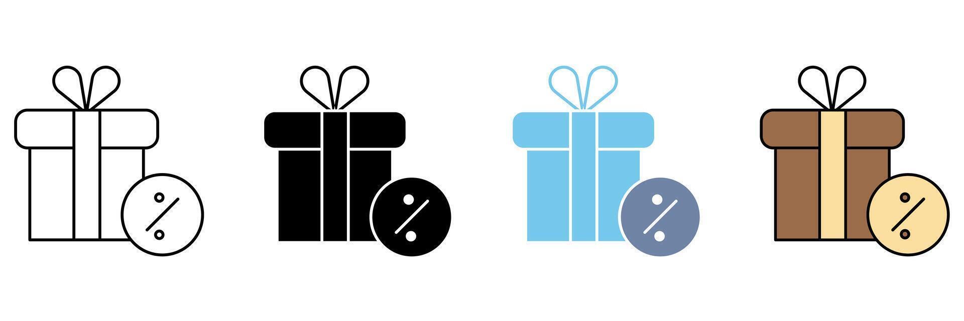 DISCOUNT concept line icon. Simple element illustration. vector