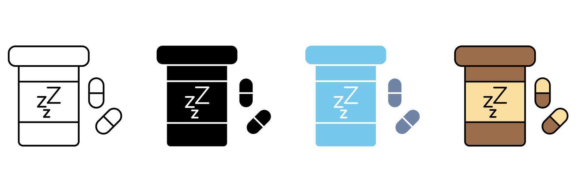 SLEEPING PILLS concept line icon. Simple element illustration. vector