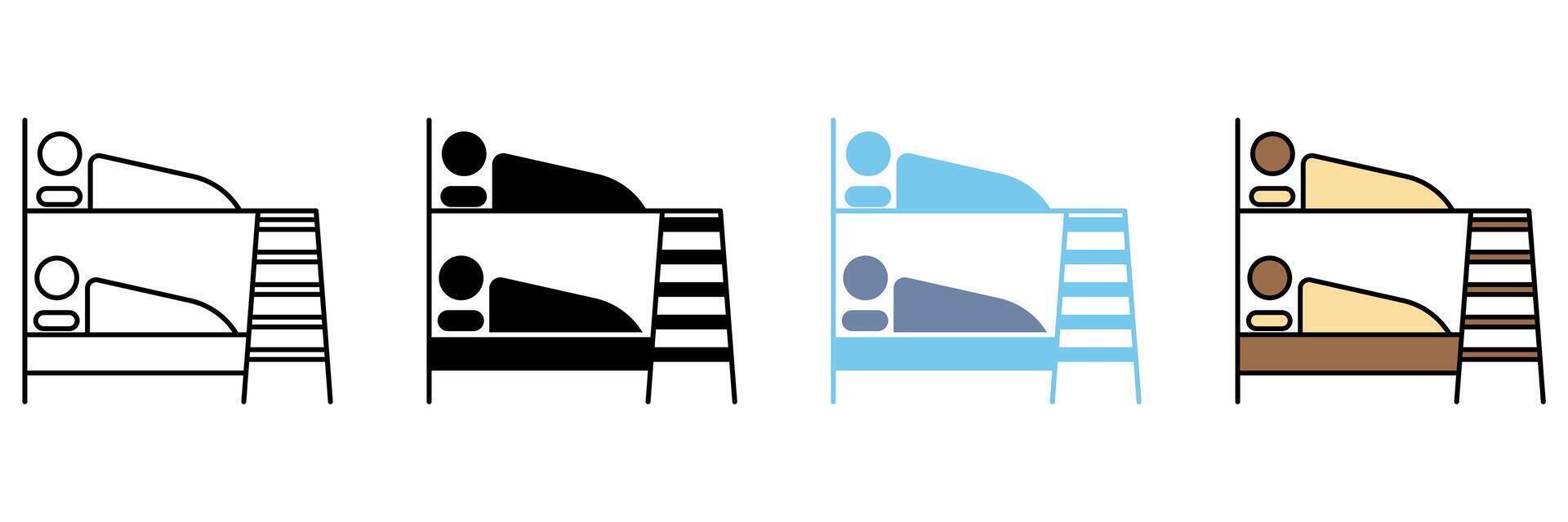 BUNK BED concept line icon. Simple element illustration. vector