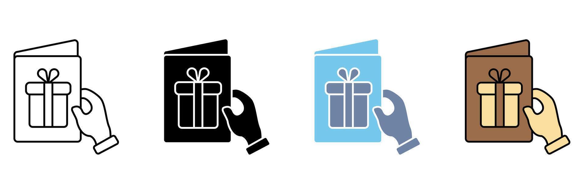 GIFT CARD concept line icon. Simple element illustration. vector