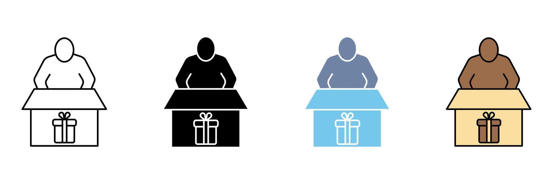 UNBOXING concept line icon. Simple element illustration. vector