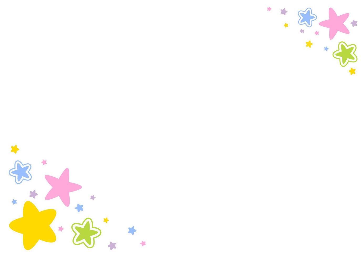 a colorful star border with a white background vector