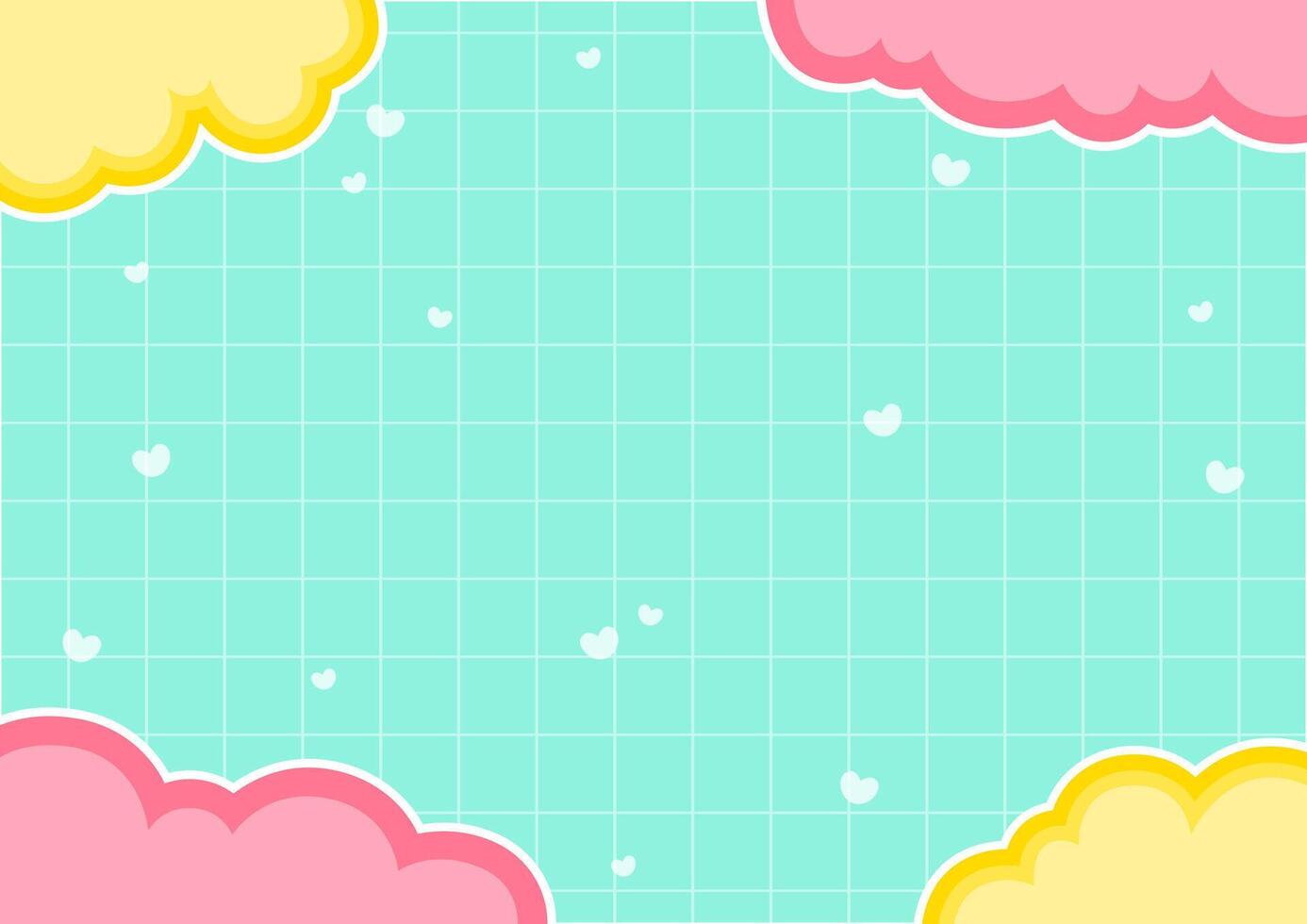 colorful cloud and heart background vector