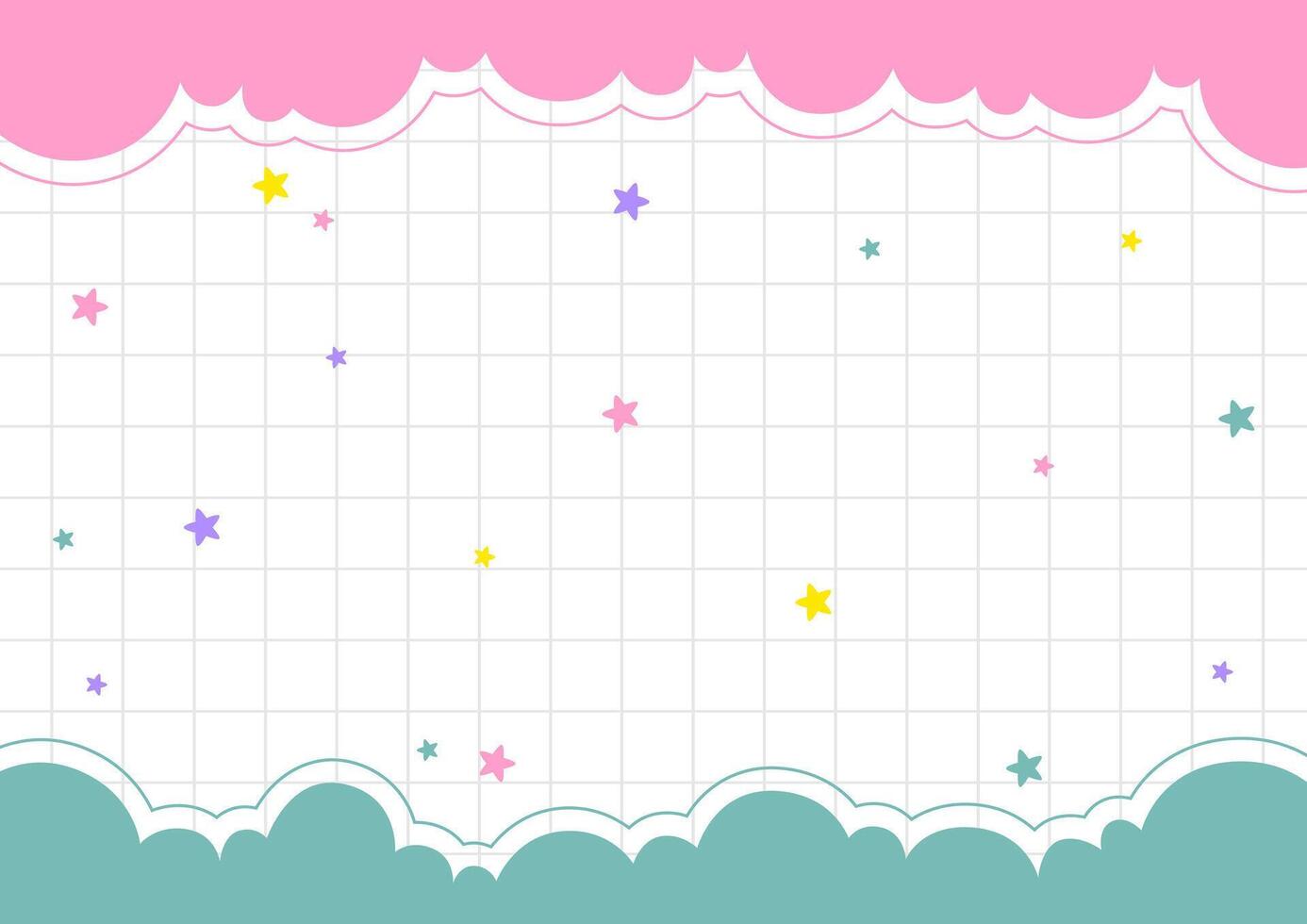 Colorful background with stars and grid vector