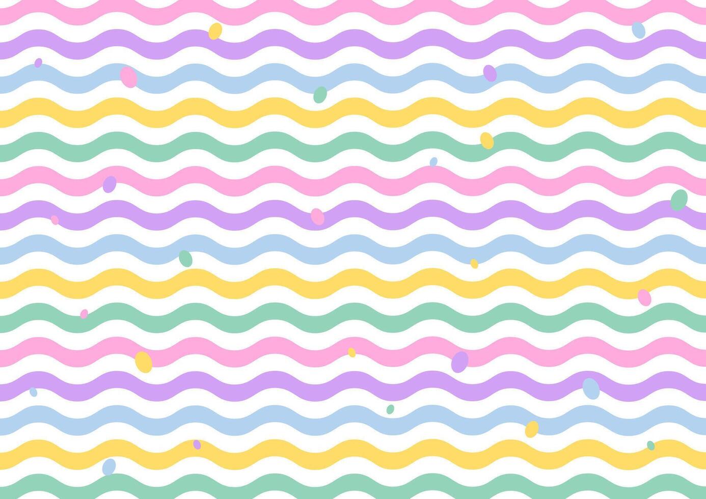 Colorful wavy pastel pattern design vector