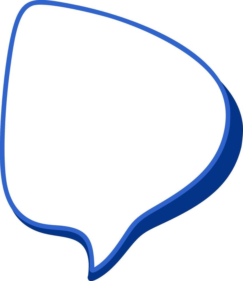 presentations bordered blank speech bubble offering creative space for text, graphics, comics, Blue with minimalist design vector