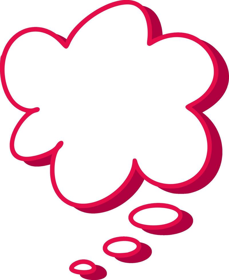 Speech bubble in vibrant red , displaying empty symbolizing communication and thought exchange vector