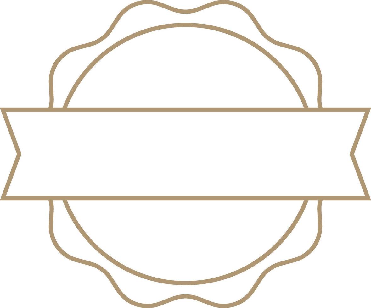 Customizable empty banner with circular scalloped edge and horizontal ribbon, ideal for adding creating and text logos or labels vector