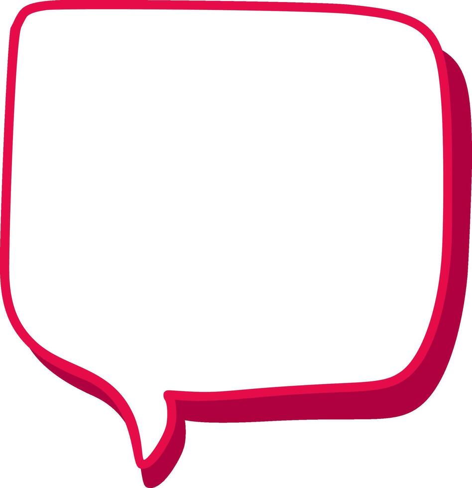 Speech bubble in vibrant red , displaying empty center, symbolizing communication and thought exchange vector