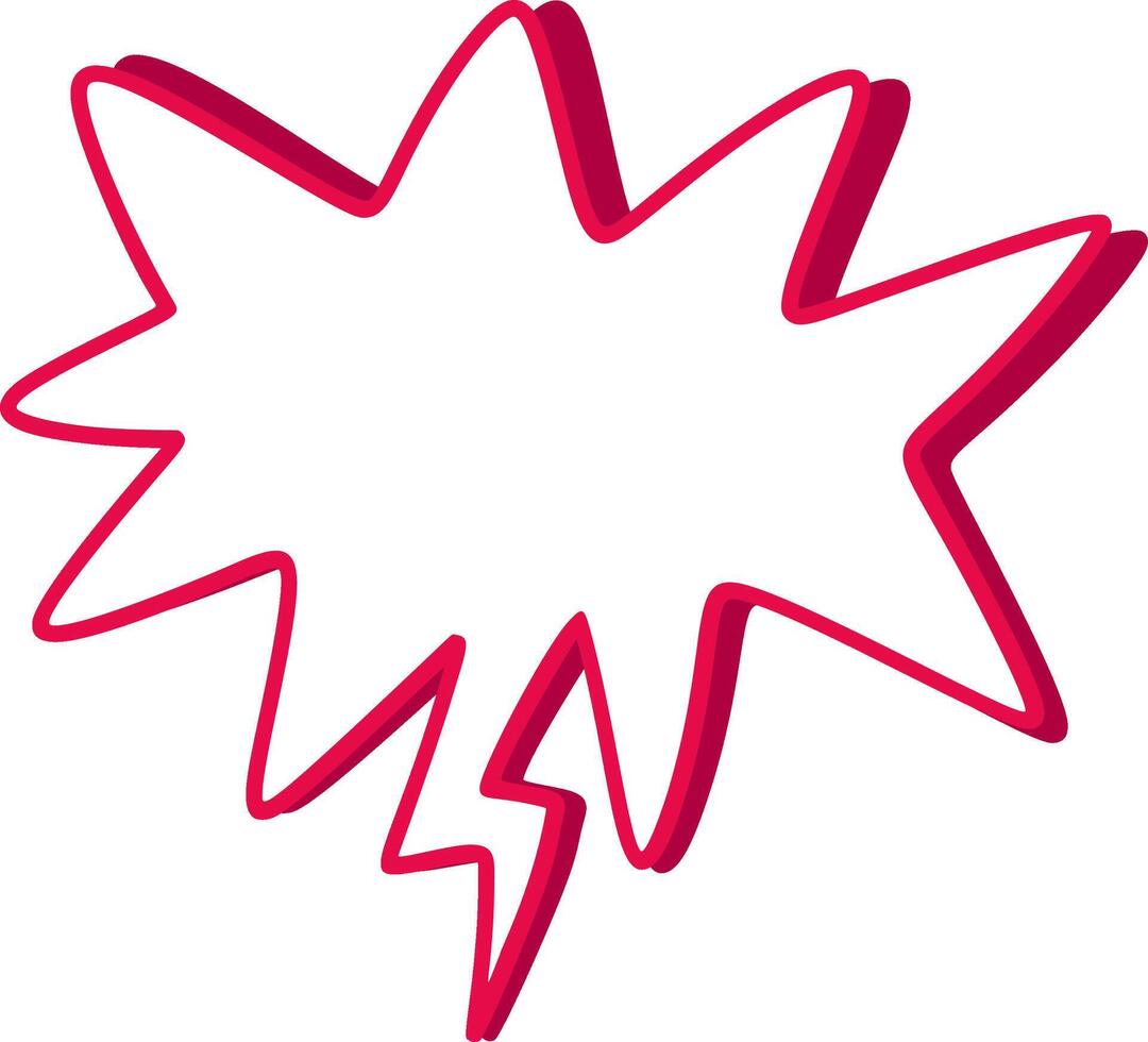 Red jagged speech bubble featuring a lightning bolt tail, delivering a powerful and impactful message with dynamic energy and vibrant design vector