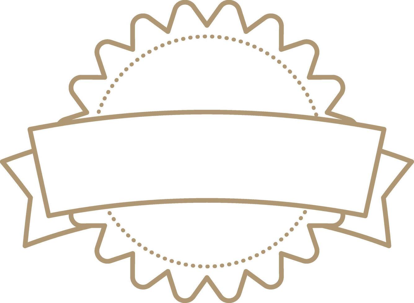 Customizable award badge with ribbon edges and scalloped banner, signaling achievement, quality verification, or product branding in versatile design vector