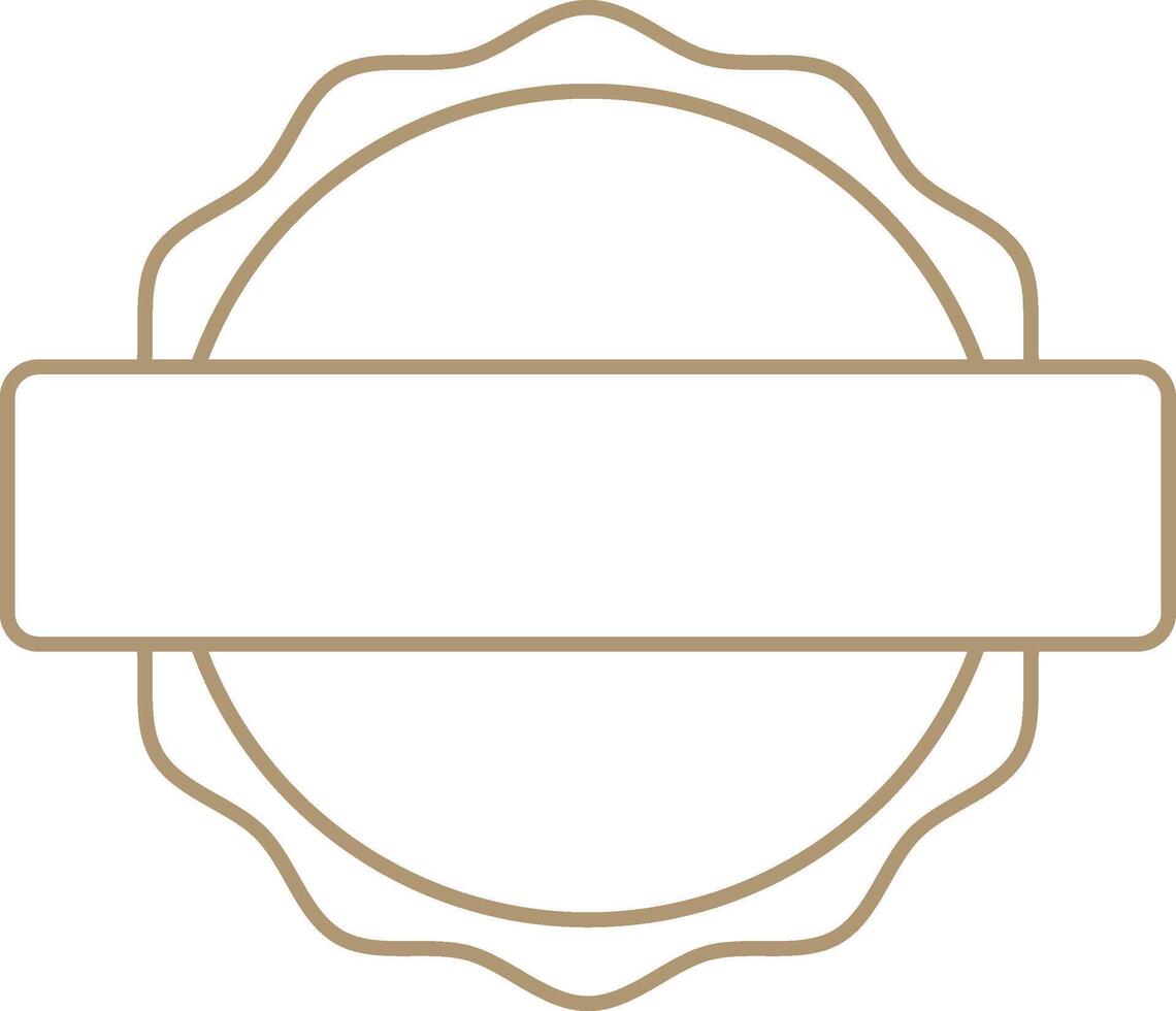 Customizable empty ideal with circular scalloped edge and horizontal ribbon, banner for adding text and creating logos or labels vector